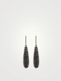 Silver Druzy Earrings With Diamonds