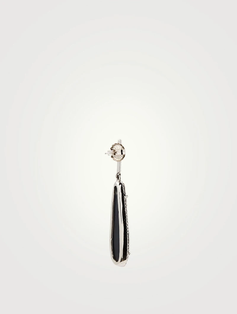 Silver Druzy Earrings With Diamonds