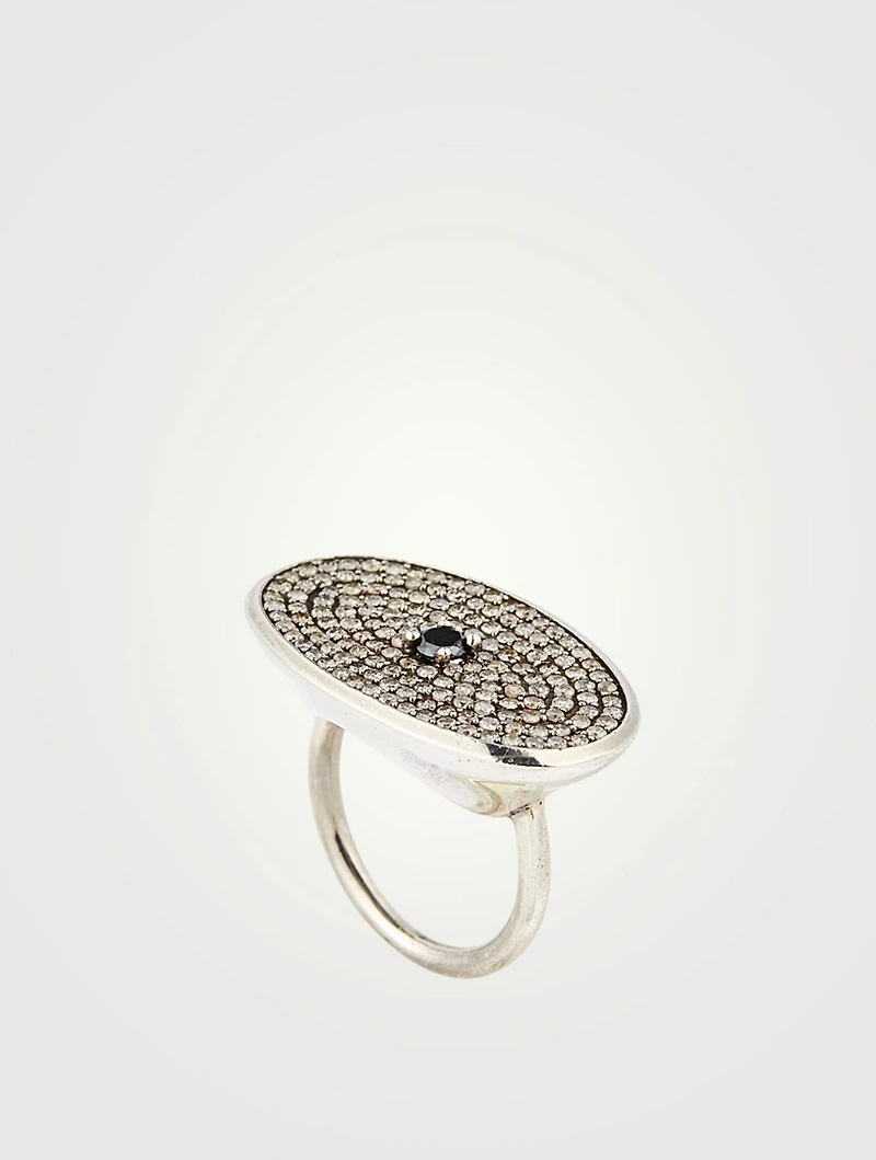 Silver Evil Eye Ring With Diamonds