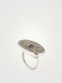 Silver Evil Eye Ring With Diamonds