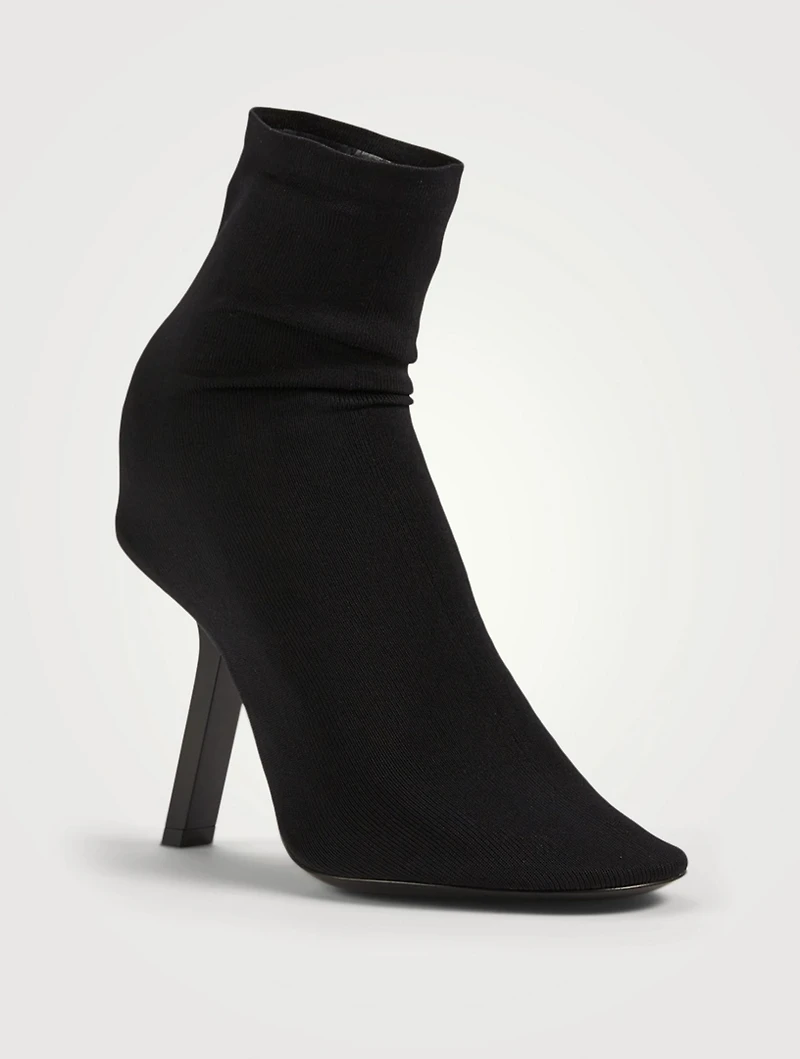Stretch Technical Knit Heeled Ankle Boots