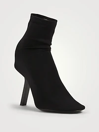 Stretch Technical Knit Heeled Ankle Boots