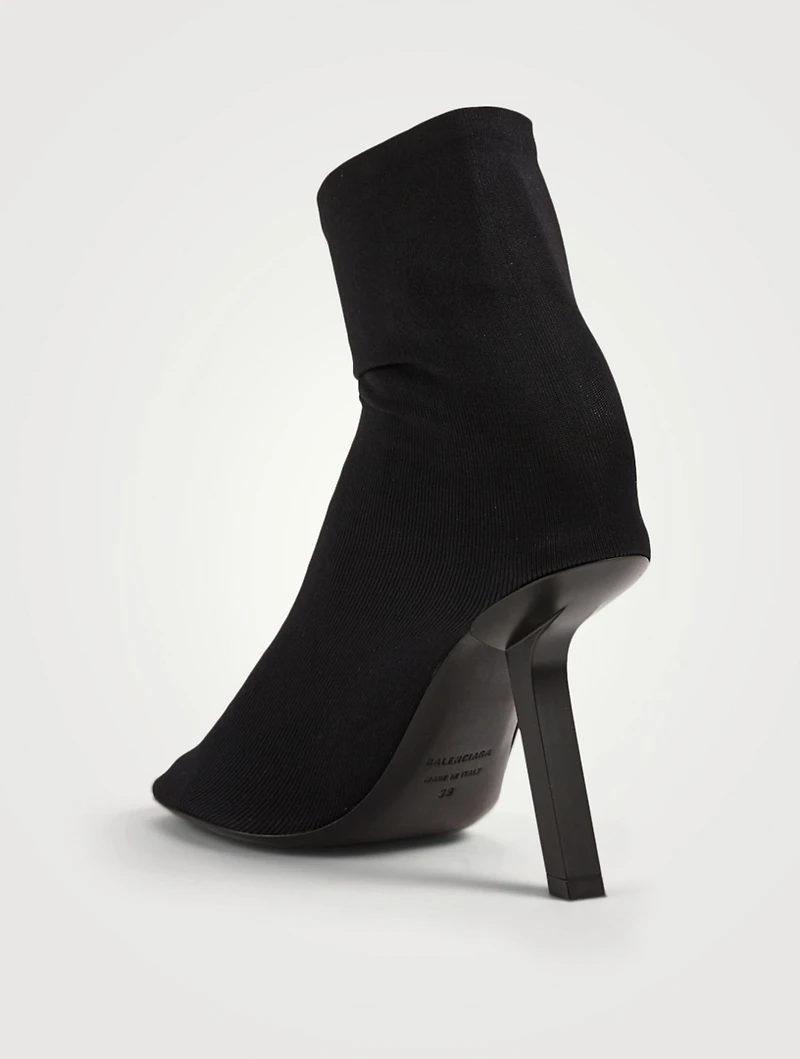 Stretch Technical Knit Heeled Ankle Boots
