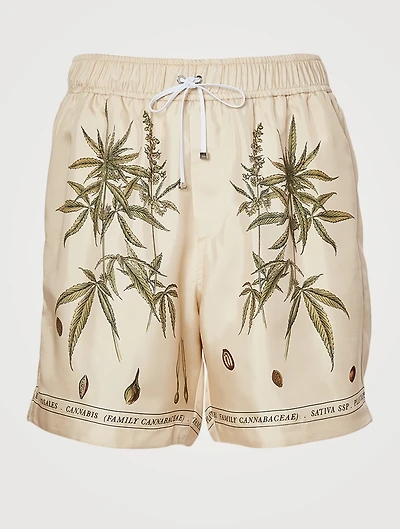 Botanical Leaves Bermuda Shorts
