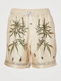 Botanical Leaves Bermuda Shorts