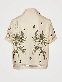 Botanical Leaves Silk Shirt