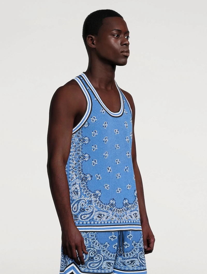 Cotton And Cashmere Tank Top Bandana Print
