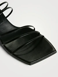 5 Strap Leather Wedge Sandals