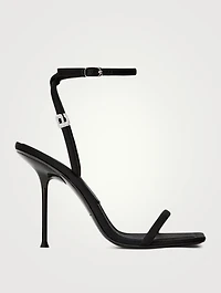 Julie Lycra Heeled Sandals With Crystal Logo