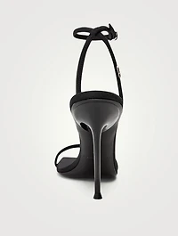 Julie Lycra Heeled Sandals With Crystal Logo