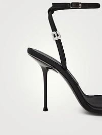 Julie Lycra Heeled Sandals With Crystal Logo