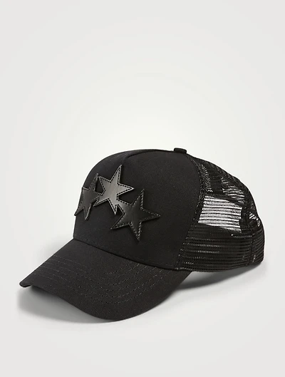Three Star Canvas And Mesh Trucker Hat