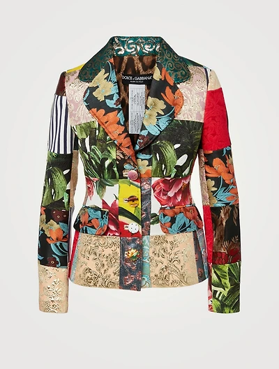 Patchwork Jacquard Blazer