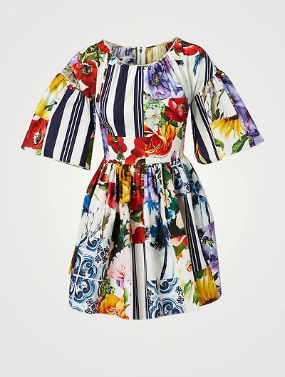 Cotton Patchwork Mini Dress