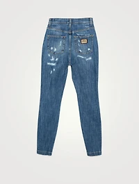 Distressed High-Waisted Skinny Jeans