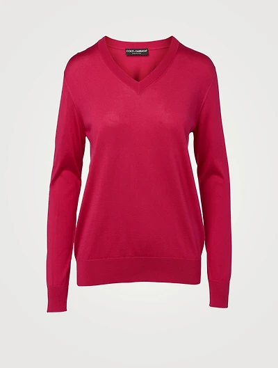 Silk V-Neck Sweater