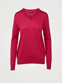 Silk V-Neck Sweater