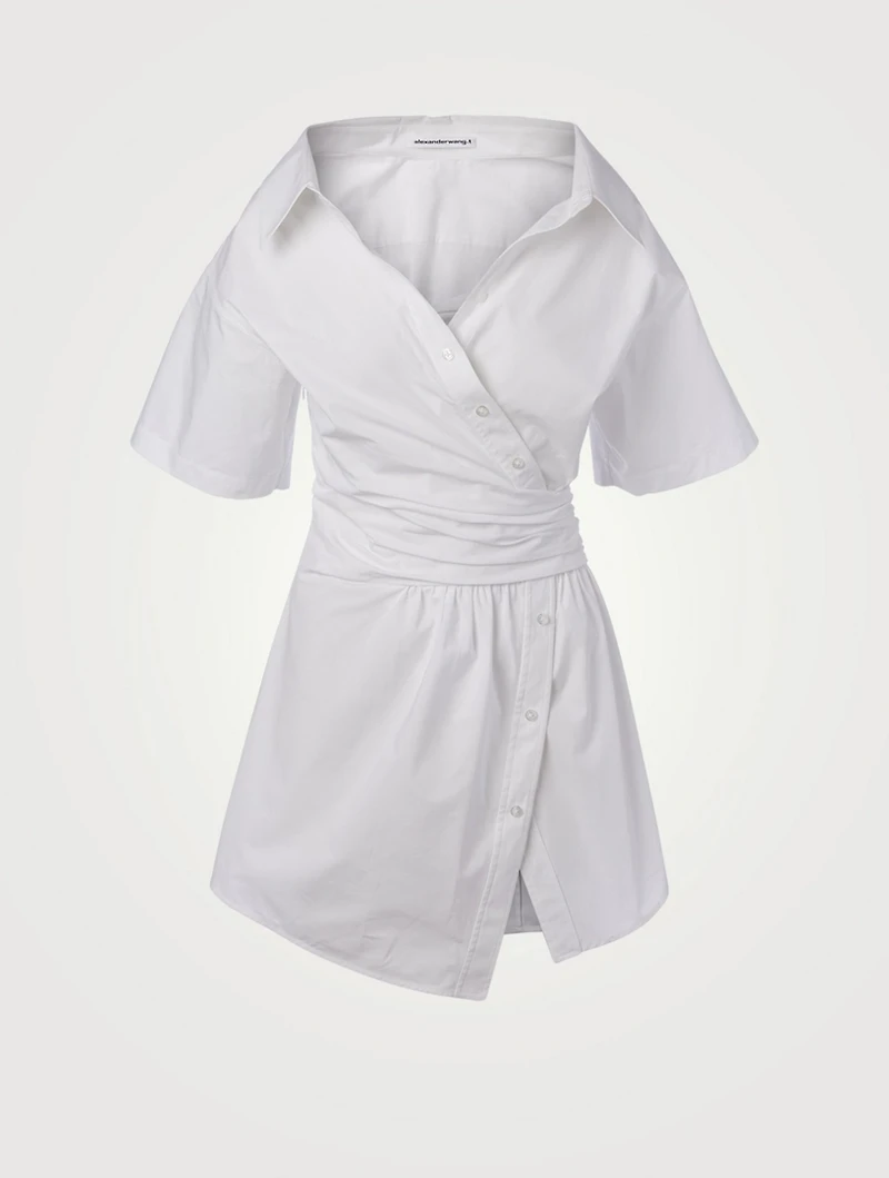 Short-Sleeve Mini Shirt Dress
