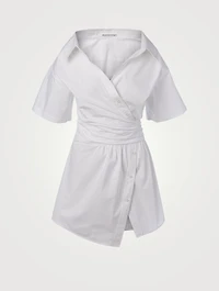 Short-Sleeve Mini Shirt Dress