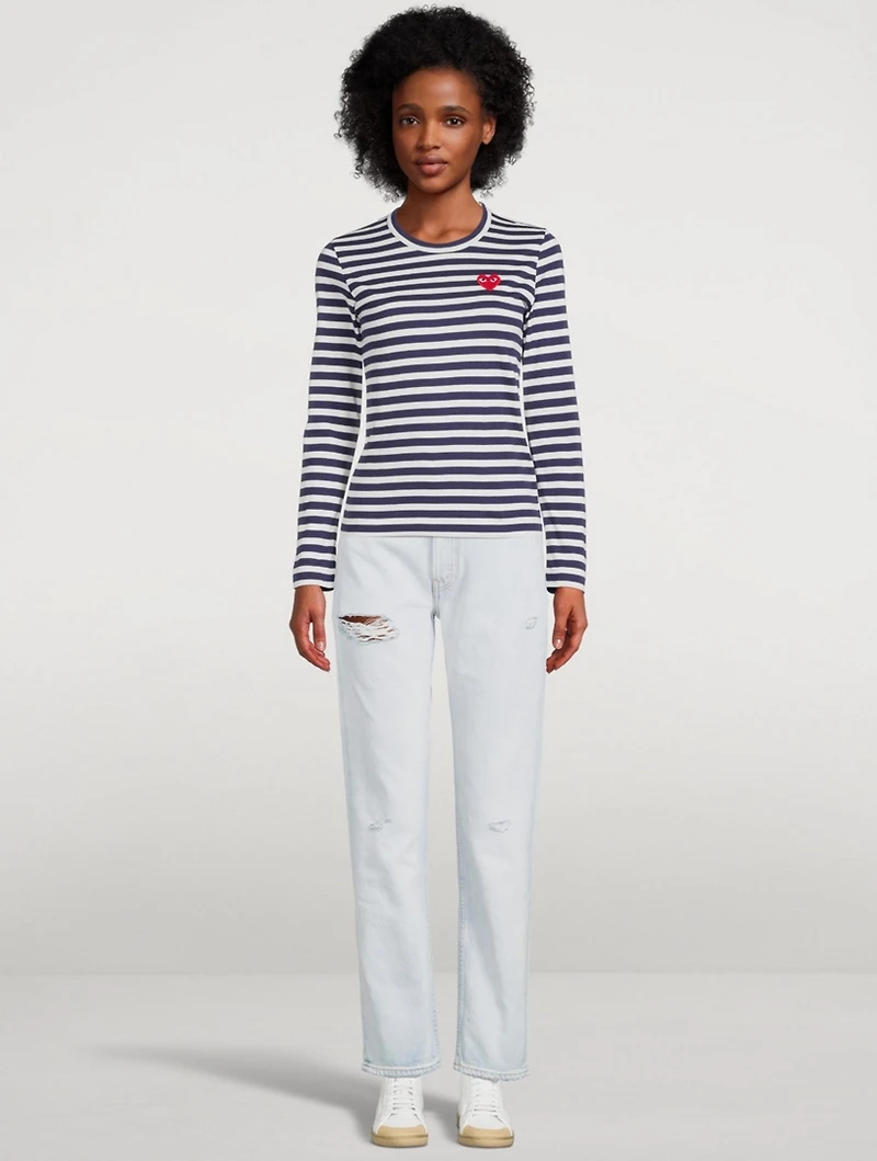 Heart Long-Sleeve T-Shirt Stripe