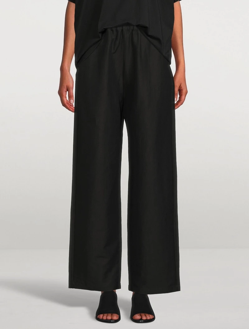 Linen Stretch Wide Pants