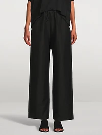 Linen Stretch Wide Pants