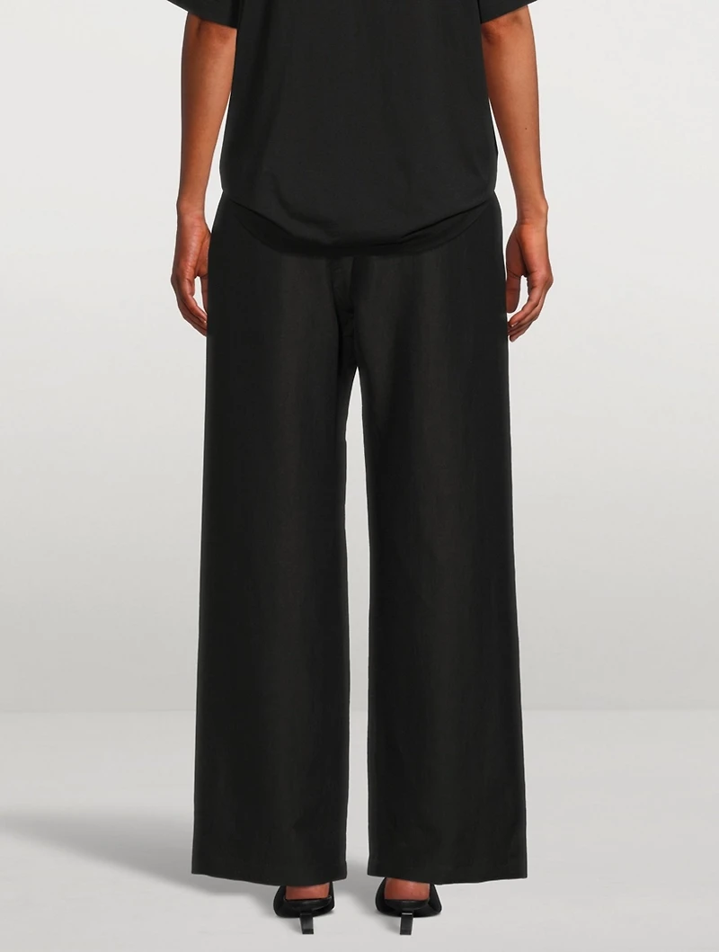 Linen Stretch Wide Pants