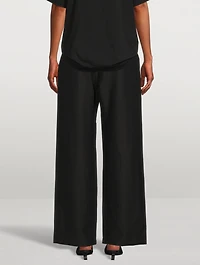 Linen Stretch Wide Pants