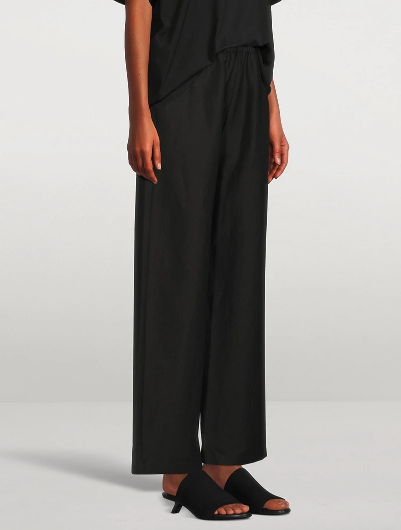 Linen Stretch Wide Pants