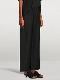 Linen Stretch Wide Pants