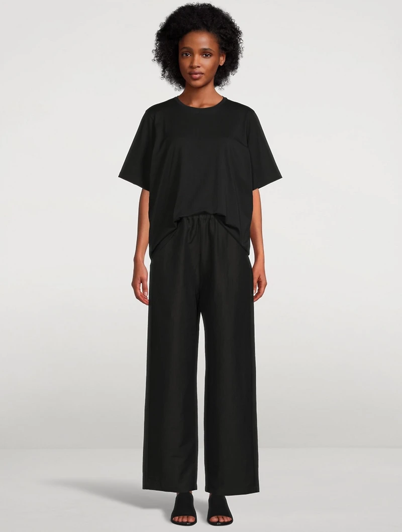 Linen Stretch Wide Pants