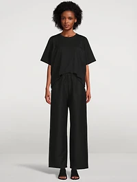 Linen Stretch Wide Pants
