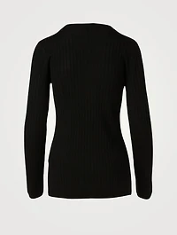 Mercerized Merino Ribbed Cardigan