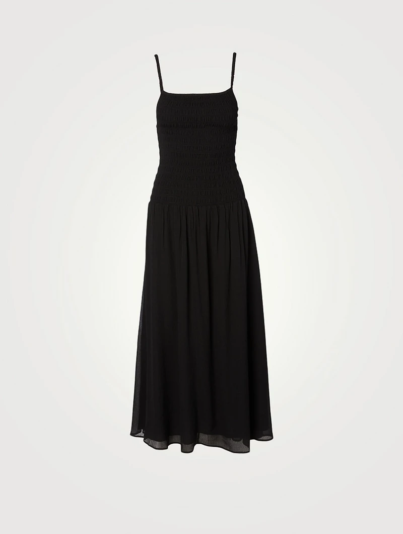 Spaghetti Strap Smock Midi Dress
