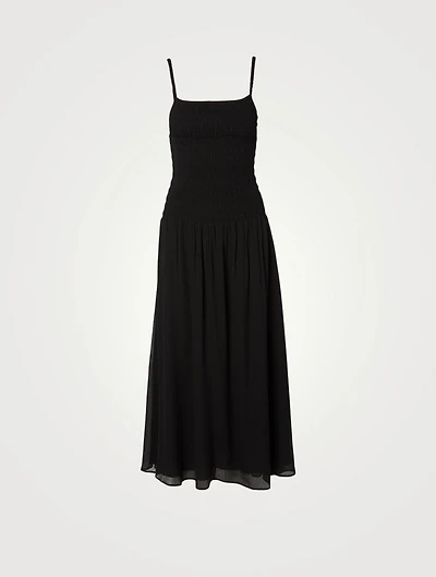 Spaghetti Strap Smock Midi Dress