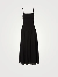 Spaghetti Strap Smock Midi Dress