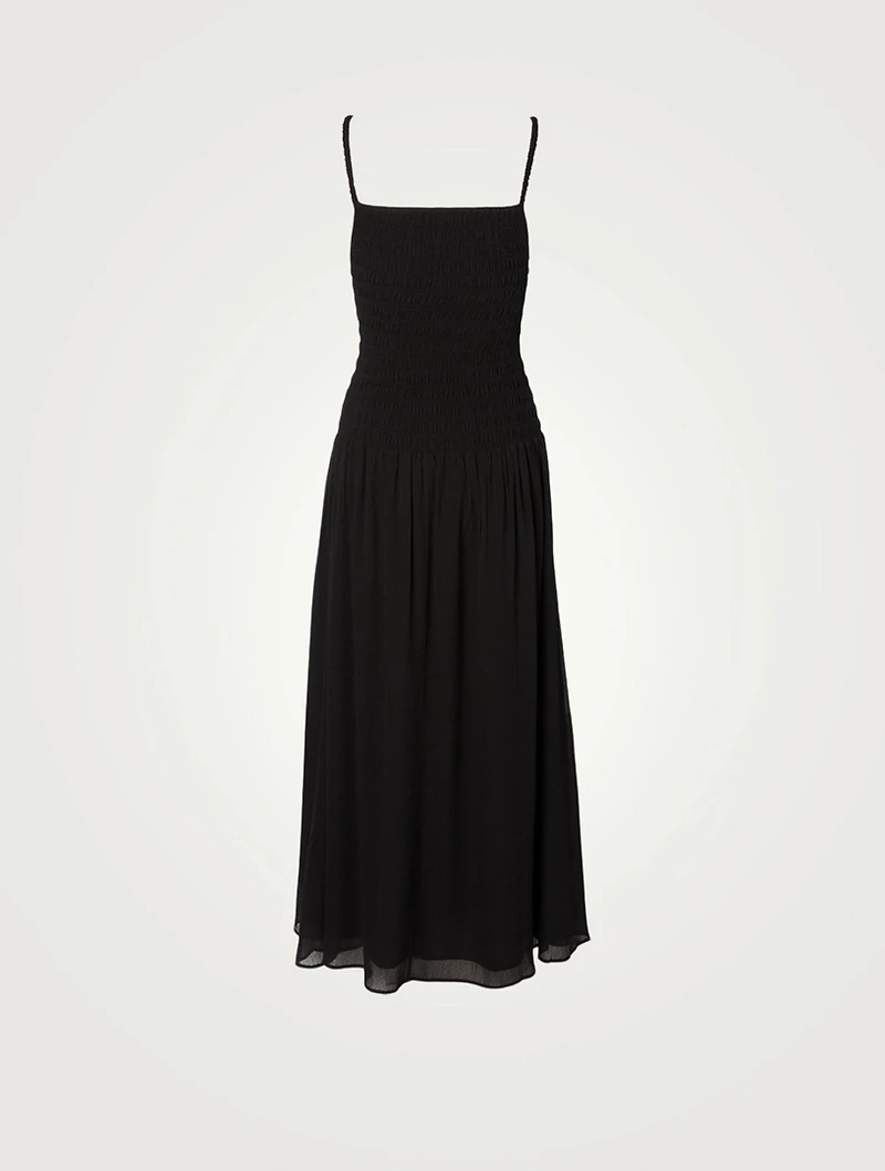 Spaghetti Strap Smock Midi Dress