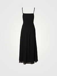 Spaghetti Strap Smock Midi Dress