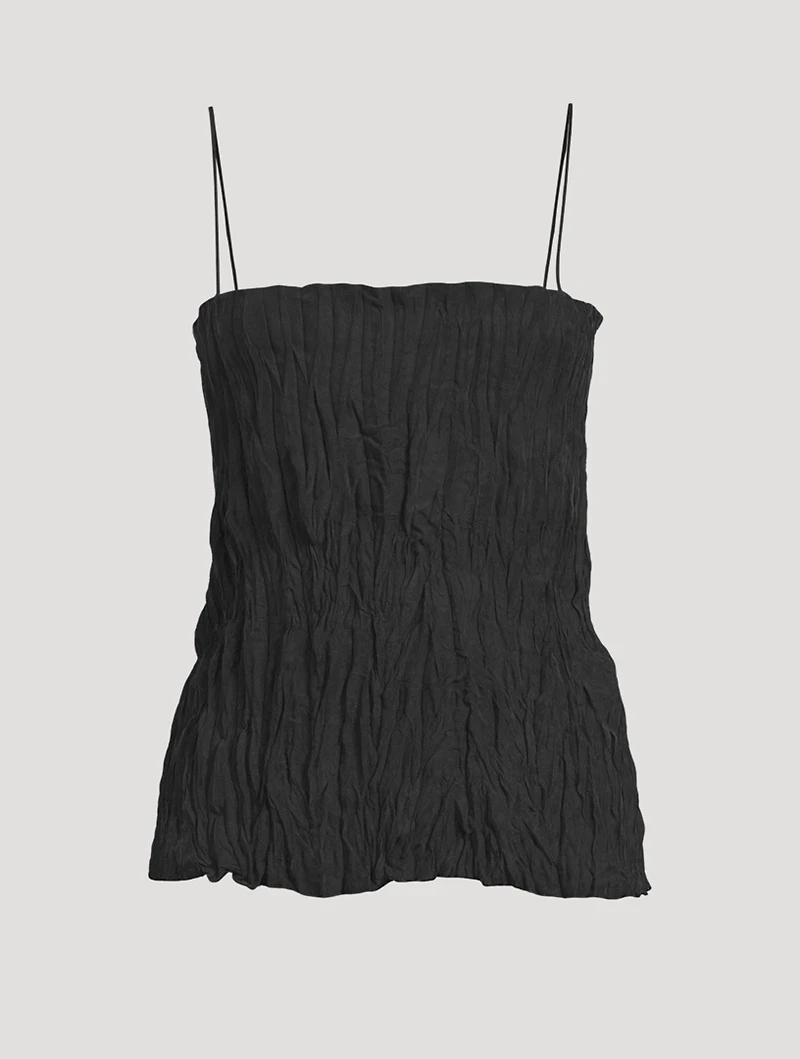 Silk Crinkled Cami Top