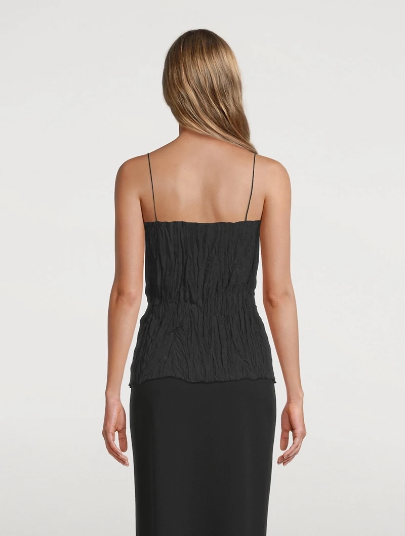 Silk Crinkled Cami Top