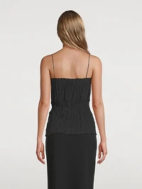 Silk Crinkled Cami Top