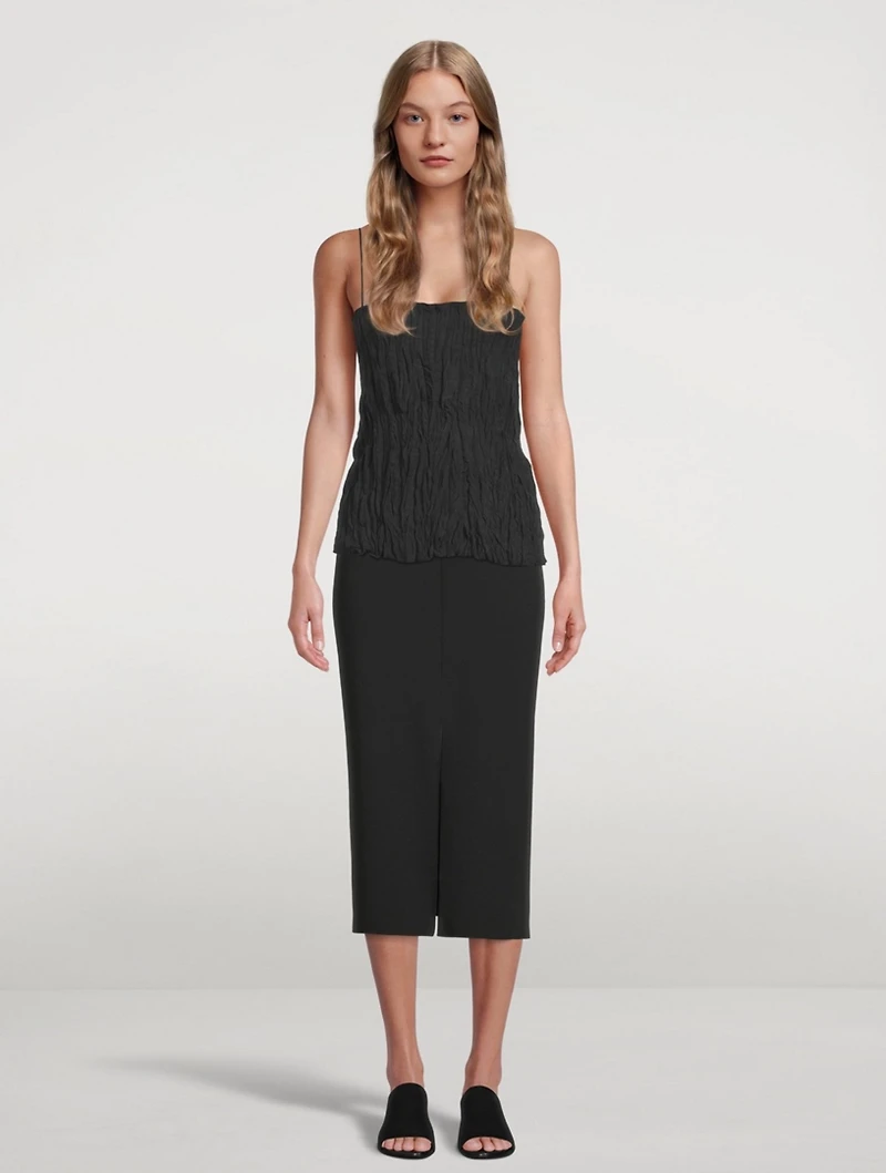 Silk Crinkled Cami Top
