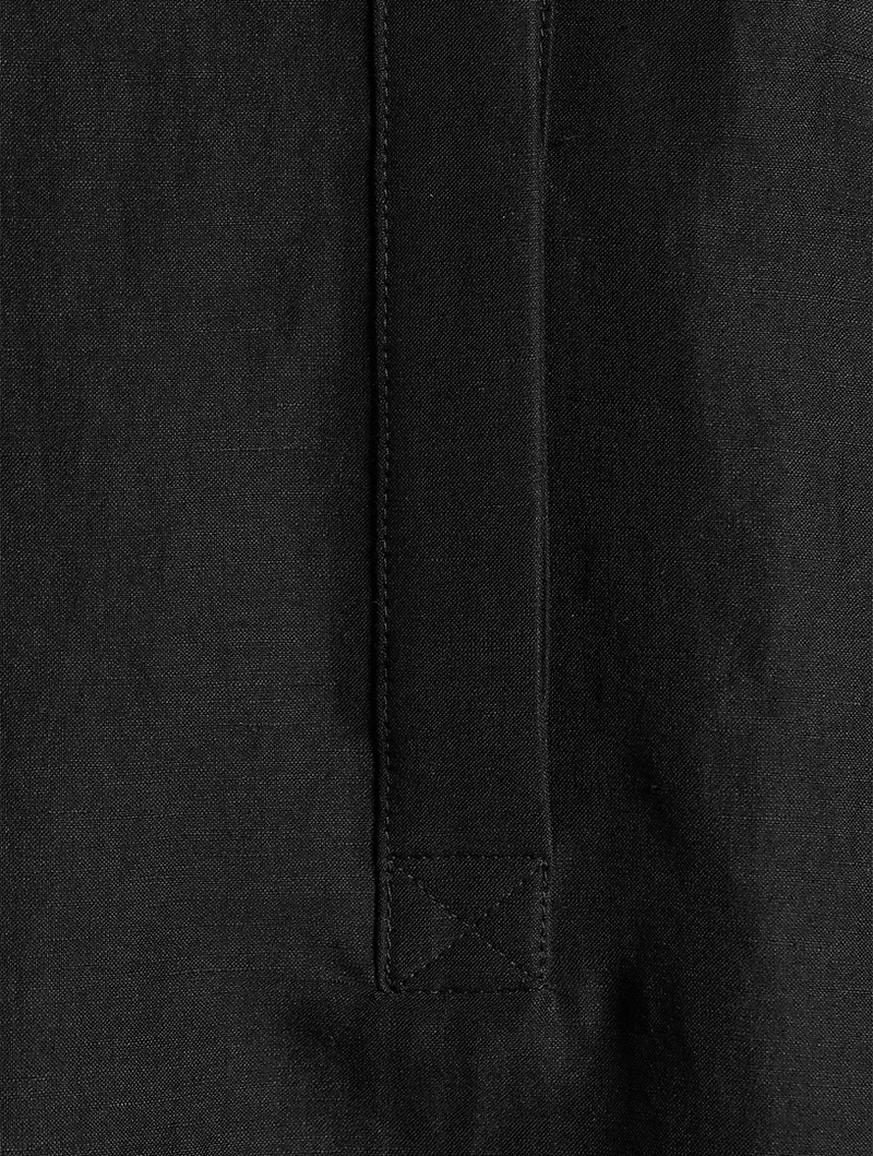 Linen-Blend Half-Button Shirt