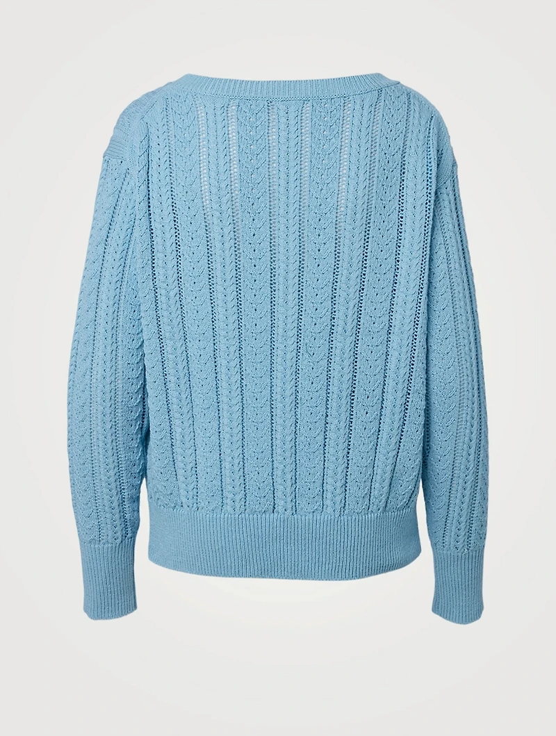 V-Neck Cable-Knit Sweater