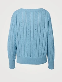 V-Neck Cable-Knit Sweater