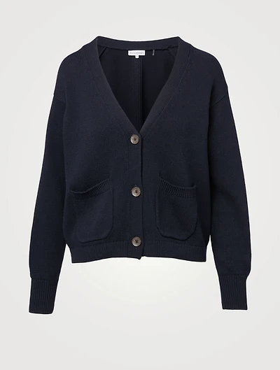 Cotton-Blend V-Neck Cardigan