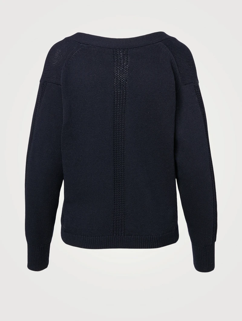 Cotton-Blend V-Neck Cardigan