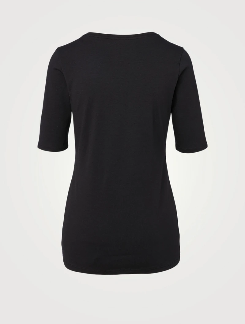 Cotton And Modal Scoopneck T-Shirt