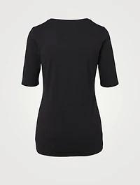 Cotton And Modal Scoopneck T-Shirt