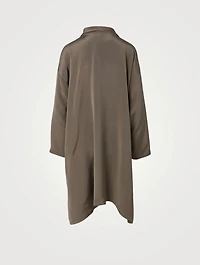 Silk Wide A-line Long Shirt
